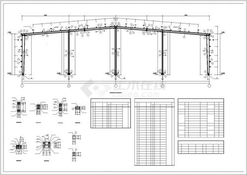 说明】cad设计施工图纸-图四厂房设计_1层2350平米门式刚架轻钢结构